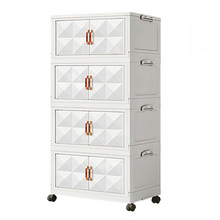 Charger l'image dans la galerie, WeValley Boîte Rangement Plastique,Blanc avec roues