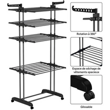 Charger l'image dans la galerie, Wevalley Séchoir à Linge étendoir Pliable-4e étage