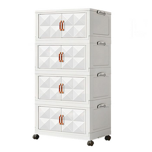 WeValley Boîte Rangement Plastique,Blanc avec roues