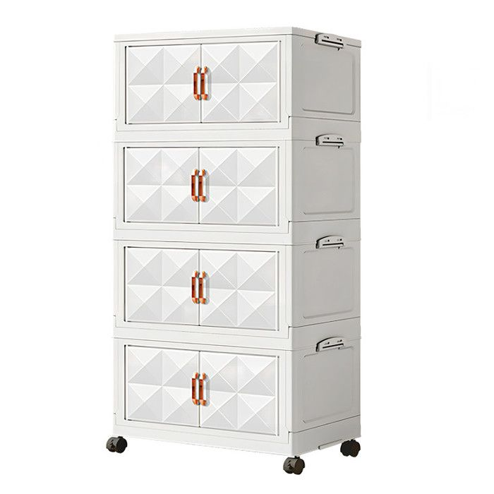 WeValley Boîte Rangement Plastique,Blanc avec roues