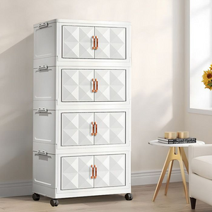 WeValley Boîte Rangement Plastique,Blanc avec roues