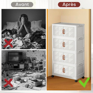 WeValley Boîte Rangement Plastique,Blanc avec roues