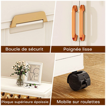 Charger l&#39;image dans la galerie, WeValley Armoire à vêtements sur roulettes,Blanc
