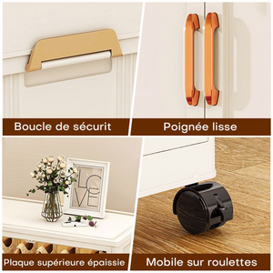 WeValley Armoire à vêtements sur roulettes,Blanc